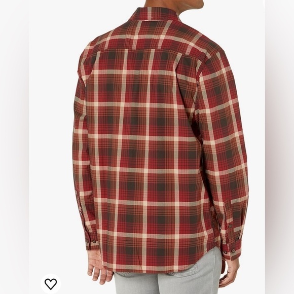 Carhartt Rugged Flex Plaid Long Sleeve Shirt Men Size L Button Up Red Brown - Picture 12 of 12